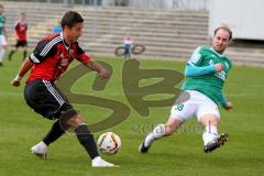 Regionaliga - Saison 2015/2016 - FC Ingolstadt 04 II - SV Schalding-Heining - Müller Stefan FC Ingolstadt II - Escherich Sebastian grün Schalding - Foto: Jürgen Meyer