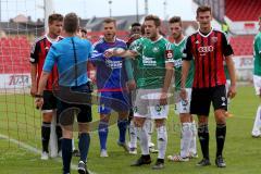 Regionaliga - Saison 2015/2016 - FC Ingolstadt 04 II - SV Schalding-Heining - Turbulente Scenen vor dem Tor von Schalding - Leo Giuseppe rot links FC Ingolstadt II - Blomeyer Thomas rechts rot FC Ingolstadt II - Krenn Albert #13 grün Schalding - Resch Wer