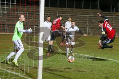 Regionaliga - Saison 2015/2016 - FC Ingolstadt 04 II - TSV Buchbach - Stefan Müller rot FCI U23 mit dem 1:0 Führungstreffer - Thomas Reichlmayr Torwart Buchbach - Jubel - Foto: Jürgen Meyer