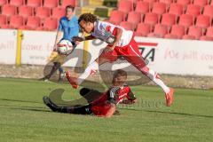 Regionalliga Bayern 2015 / 2016 - FC Ingolstadt 04 II - SSV Jahn Regensburg - Posselt Marcel #6 rot FC Ingolstadt 04 II klärt mit einem Foul - Foto: Jürgen Meyer