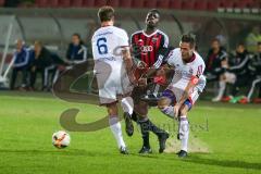 Regionaliga - Saison 2015/2016 - FC Ingolstadt 04 II - SpVgg Unterhaching - Ihenacho Aloy rot FCI - Taffertshofer Ulrich weiss Unterhaching - Foto: Jürgen Meyer