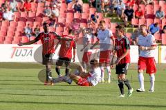 Regionalliga Bayern 2015 / 2016 - FC Ingolstadt 04 II - SSV Jahn Regensburg - Ihenacho Aloy #11 rot reklamiert beim Schiedsrichter . Andreas Buchner rechts FC Ing 04 II - Foto: Jürgen Meyer