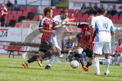 Regionaliga - Saison 2015/2016 - FC Ingolstadt 04 II - SV 01 Victoria Aschaffenburg - Mario Götzendörfer rot mitte FCI - Ryoma Watanabe links rot FCI - Björn Schnitzer #7 weiss Aschaffenburg - Abassin Alikhil #18 weiss Aschaffenburg - Foto: Jürgen Meyer