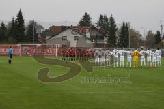 Regionaliga - Saison 2015/2016 - FC Ingolstadt 04 II - SV Wacker Burghausen - Die Mannschaften bei der Gedenkminute von Michael Schmidberger - Foto: Jürgen Meyer