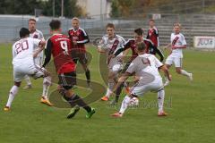 Regionaliga - Saison 2015/2016 - FC Ingolstadt 04 II - 1. FC Nürnberg II - Thomas Pledl rot FCI II - Weber Tobias weiss #4 Nürnberg II - Foto: Jürgen Meyer