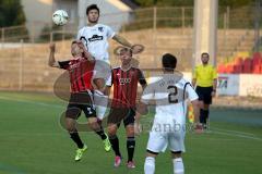 Regionaliga - Saison 2015/2016 - FC Ingolstadt 04 II - TSV Rain/Lech - Buchner Andreas #16 rot Ingolstadt beim Kopfball - Goia Giovanni weiß Rain/Lech - Foto: Jürgen Meyer