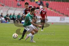 Regionaliga - Saison 2015/2016 - FC Ingolstadt 04 II - SV Schalding-Heining - FThomas Pledl FC Ingolstadt II - Gahabka Adrian grün Schalding - Foto: Jürgen Meyer