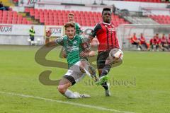 Regionaliga - Saison 2015/2016 - FC Ingolstadt 04 II - SV Schalding-Heining - Ihenacho Aloy FC Ingolstadt II  - Gashi Dardan grün Schalding - Foto: Jürgen Meyer