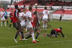 Regionaliga - Saison 2015/2016 - FC Ingolstadt 04 II - 1. FC Nürnberg II - Blomeyer Thomas beim Kopfball - Wenninger Sascha weiß Nürberg #17 - Foto: Jürgen Meyer