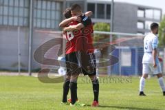 Regionaliga - Saison 2015/2016 - FC Ingolstadt 04 II - SV 01 Victoria Aschaffenburg - Andreas Buchner FCI schiesst den 3:3 Ausgleichstreffer - Thorsten Nicklas rot FCI freut sich über das Tor - Jubel - Foto: Jürgen Meyer