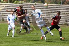 Regionaliga - Saison 2015/2016 - FC Ingolstadt 04 II - SV 01 Victoria Aschaffenburg - Giuseppe Leo rot FCI beim Kopfball - Foto: Jürgen Meyer