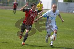 Regionaliga - Saison 2015/2016 - FC Ingolstadt 04 II - SV 01 Victoria Aschaffenburg - Stefan Müller rot FCI - Fabian Galm weiss Aschaffenburg - Foto: Jürgen Meyer