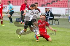 Regionalliga - Saison 2016/2017 - FC Ingolstadt 04 II - FC Bayern München II - Andreas Buchner weiss FCI - Nicklas Thorsten hintergrund weiss FCI - Pohl Felix rot Bayern München II -  Foto: Jürgen Meyer