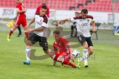 Regionalliga - Saison 2016/2017 - FC Ingolstadt 04 II - FC Bayern München II - Andreas Buchner weiss FCI - Nicklas Thorsten hintergrund weiss FCI - Pohl Felix rot Bayern München II -  Foto: Jürgen Meyer