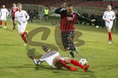 Regionalliga - Saison 2016/2017 - FC Ingolstadt 04 II - FC Augsburg II - Thorsten Nicklas rot FCI - Jonathan Scherzer weiß FCA - Foto: Jürgen Meyer