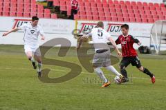 Regionalliga - Saison 2016/2017 - FC Ingolstadt 04 II - 1. FC Schweinfurt - Stefan Lex rechts rot FCI II - Janz Marco #5 Schweinfurt - Foto: Jürgen Meyer