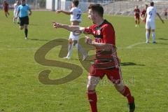 Regionalliga Bayern - Saison 2018/2019 - FC Ingolstadt 04 II - Viktoria Aschaffenburg - Michael Senger rot FCI schiesst den 2:0 Treffer - jubel - Kevin Birk Torwart Aschaffenburg - Foto: Meyer Jürgen