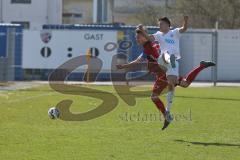 Regionalliga Bayern - Saison 2018/2019 - FC Ingolstadt 04 II - Viktoria Aschaffenburg - Lukas Gerlspeck rot FCI im Zweikampf - Foto: Meyer Jürgen