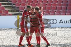 Regionalliga Bayern - Saison 2018/2019 - FC Ingolstadt 04 II - Viktoria Aschaffenburg - Michael Senger rot FCI schiesst den 2:0 Treffer - jubel - Foto: Meyer Jürgen