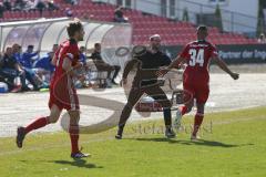 Regionalliga Bayern - Saison 2018/2019 - FC Ingolstadt 04 II - Viktoria Aschaffenburg - Marvin Matip rot FCI klatscht ab mit Christoph Kappel - Foto: Meyer Jürgen