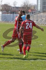 Regionalliga Bayern - Saison 2018/2019 - FC Ingolstadt 04 II - Viktoria Aschaffenburg - Marvin Matip rot FCI II schiesst einen Strafstoß zur 1:0 Führung - Elfmeter . jubel - Patrick Sussek rot FCI - Foto: Meyer Jürgen