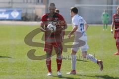 Regionalliga Bayern - Saison 2018/2019 - FC Ingolstadt 04 II - Viktoria Aschaffenburg - Marvin Matip rot FCI II  legt sich den Ball zurecht - Elfmeter . jubel - Kevin Birk Torwart Aschenburg - Foto: Meyer Jürgen