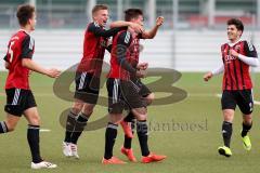 U19 - A-Junioren -FC Ingolstadt 04 - FSV Erlangen - Bruck - Blomeyer Tobias rechts freut sich über seinen 1:0 Führungstreffer - Foto: Jürgen Meyer