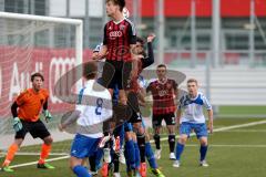 U19 - A-Junioren -FC Ingolstadt 04 - FSV Erlangen - Bruck - Blomeyer Tobias köpft zum 1:0 Führungstreffer ein - Foto: Jürgen Meyer