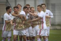 A-Junioren Bundesliga Süd/Südwest - Fußball - FC Ingolstadt 04 - FC Heidenheim - Tor durch Paul Polauke (#25 FCI 04 A-Junioren) - Jubel mit Philipp Herrmann (#8 FCI 04 A-Junioren) Lukas Schröder (#21 FCI 04 A-Junioren) Felix Bachmann (#2 FCI 04 A-Junioren