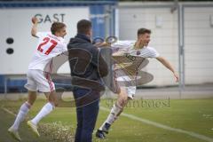 A-Junioren Bundesliga Süd/Südwest - Fußball - FC Ingolstadt 04 - FC Heidenheim - Tor durch Paul Polauke (#25 FCI 04 A-Junioren) - Jubel mit Filip Bilbija (#27 FCI 04 A-Junioren)