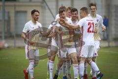 A-Junioren Bundesliga Süd/Südwest - Fußball - FC Ingolstadt 04 - FC Heidenheim - Tor durch Paul Polauke (#25 FCI 04 A-Junioren) - Jubel mit Philipp Herrmann (#8 FCI 04 A-Junioren) Lukas Schröder (#21 FCI 04 A-Junioren) Felix Bachmann (#2 FCI 04 A-Junioren