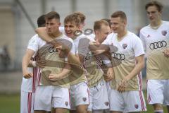 A-Junioren Bundesliga Süd/Südwest - Fußball - FC Ingolstadt 04 - FC Heidenheim - Tor durch Paul Polauke (#25 FCI 04 A-Junioren) - Jubel mit Philipp Herrmann (#8 FCI 04 A-Junioren) Lukas Schröder (#21 FCI 04 A-Junioren) Felix Bachmann (#2 FCI 04 A-Junioren