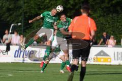 Kreisliga - Saison 2023/24 - Relegation zur BZL - FC Gerolfing - SVA Palzing - Stefan Hoffmann grün Gerolfing links - Flaur Bashota grün Gerolfing rechts - Foto: Meyer Jürgen