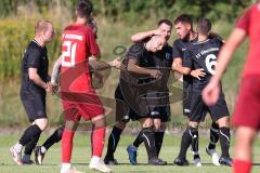 Kreisklasse - Saison 2023/2024 -SV Zuchering - SV Oberstimm - Der 0:1 Führungstreffer durch Jonas Weidinger schwarz Oberstimm - jubel - Foto: Meyer Jürgen