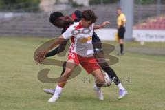*** Bayernliga Nord - Saison 2025/26 - FC Ingolstadt 04 II - Jahn Regensburg II - Jason Osei Tutu (Nr.11 - FC Ingolstadt II) - Hasa Samuel weiss Regensburg - Foto: Meyer Jürgen