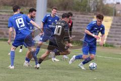 Bayernliga Nord - Saison 2024/25 - FC Ingolstadt 04 II - Würzburger FV 04 - Gül Emre (Nr.10 - FCI U21) - Krautschneider Steffen blau Würzburg #19 - Schäffer Simon rechts blau Würzburg - Foto: Meyer Jürgen