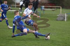 Kreisliga - Saison 2022/2023 - Sv Hundszell - TSV Ober/Unterhaunstadt - Simon Bellinghausen blau Oberh.stadt - Matthias Weinzierl weiss Hundszell - Foto: Meyer Jürgen
