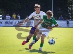 Freundschaftsspiel - FC Gerolfing - VFR Neuburg - Timo Kraus (Nr.21 - FC Gerolfing) - Sandi Omanovic (Nr.16 - VFR Neuburg) - Foto: Meyer Jürgen