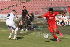 Bayernliga Süd - Saison 2022/2023 - FC Ingolstadt 04 -  TSV Dachau - Brei Sebastian weiss Dachau - Udogu David (Nr.2 - Fc Ingolstadt 04 II) - Foto: Meyer Jürgen