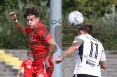 Bayernliga Nord - Saison 2023/2024 - FC Ingolstadt 04 - FC Coburg - Valentin Hoti (Nr.6 - FCI U21) - Ricardo König
 weiss Coburg - Foto: Meyer Jürgen