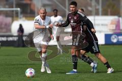 3. Liga - Saison 2023/24 - Testspiel - 1. FC Nürnberg - FC Ingolstadt 04 - Maximilian Dittgen (Nr.10 - FCI) - Gürleyen Ahmet (#3 Nürnberg) - Foto: Meyer Jürgen