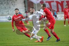 3. Liga - FSV Zwickau - FC Ingolstadt 04 - Fatih Kaya (9, FCI) Reinhardt Julius (30 Zwickau) Hauptmann Marius (23 Zwickau)