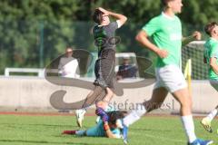 Bezirksliga - Saison 2025/26 - FC Fatih Ingolstadt - FC Gerolfing - Torwart Ömer Illgen (Nr.22 - FC Fatih Ingolstadt)- David Simm (Nr.7 - FC Gerolfing) - Foto: Meyer Jürgen
