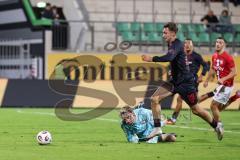 3. Liga; TSV Havelse - FC Ingolstadt 04; Angriff Spurt Julian Kügel (29, FCI) Kolgeci Besfort (4 Havelse) Torwart Opitz Tom (1 Havelse) verpasst den Ball