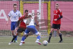 AUDI - Schanzer Amateur Cup 2023 - Finale - TSV Hohenwart - FC Mindelstetten - 5:3 - Markus Kurzhals rot Hohenwart - Lukas Gaul weiss Mindelstetten -  Foto: Meyer Jürgen