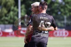 3. Liga; Testspiel; FC Ingolstadt 04 - FC Heidenheim; Felix Keidel (43, FCI) schießt zum Ausgleich 1:1, Tor Jubel Treffer mit Thomas Rausch (45, FCI)