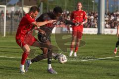 Freundschaftsspiel - Saison 2025/26 - FC Ingolstadt 04 II - Delay Sports - Jason Osei Tutu (Nr.11 - FC Ingolstadt II) - Egon Ismaili (Nr.15 - Delay Sports) - Foto: Meyer Jürgen