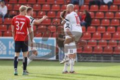 3. Liga; SpVgg Unterhaching - FC Ingolstadt 04; Tor Jubel Treffer Max Dittgen (10, FCI) Sebastian Grönning (11, FCI) Benjamin Kanuric (8, FCI) Schifferl Raphael (37 SpVgg)