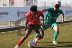 Bayernliga Nord - Saison 2023/24 - FC Ingolstadt 04 II - TSV Neudrossenfeld - Michael Udebuluzor (Nr.11 - FCI) - Ismael Noah grün Neudrossenfeld - Foto: Meyer Jürgen