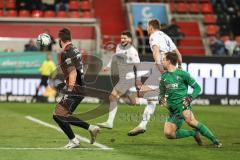 3. Liga; FC Ingolstadt 04 - Erzgebirge Aue; Tor Jubel Treffer Pascal Testroet (37, FCI) 1:0, Torwart Männel Martin (1 Aue) Vukancic Niko (4 Aue)